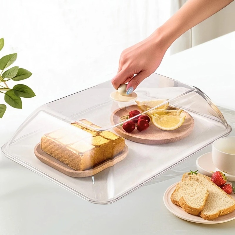 Food Storage Lid - WORTHBUY Reusable Plastic Food Cover Clear