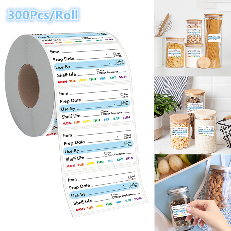 Food Storage Expiration Dates - ●300Pcs/Roll Kitchen Date Food Sticker Label