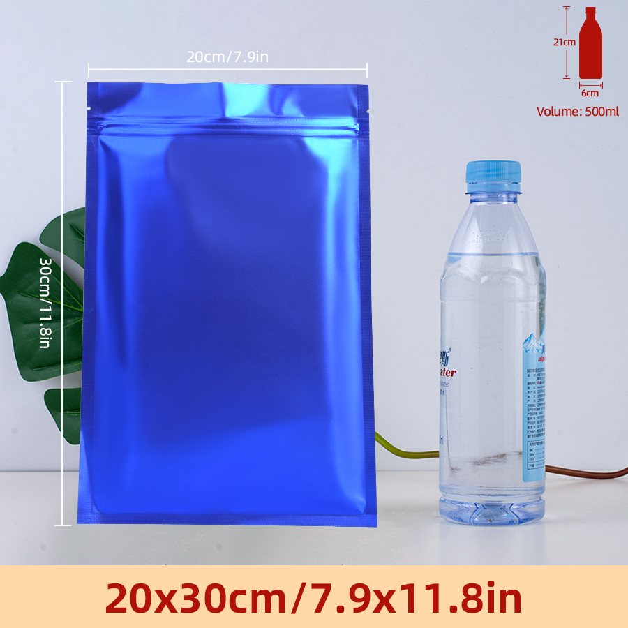 Food Storage And - 100pcs Matte Blue Foil Zipper Pouches,