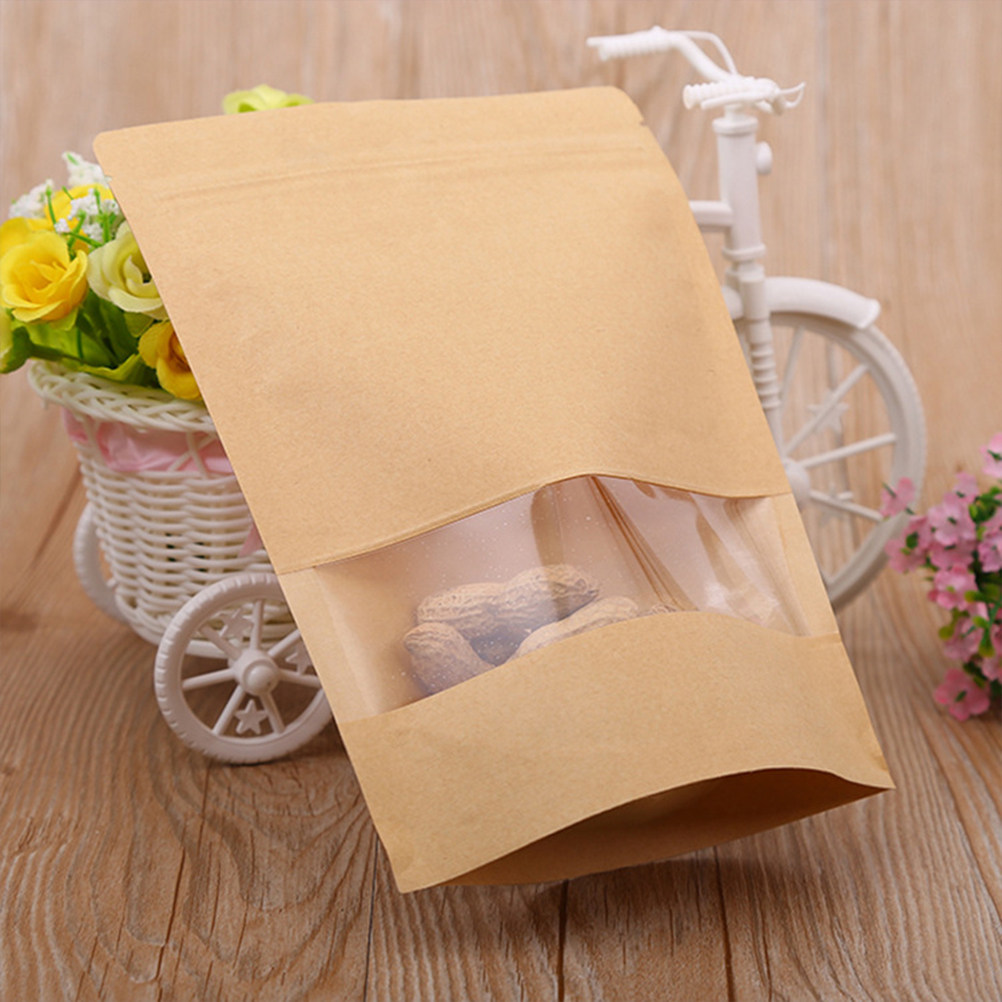 50Pcs Standing Kraft Paper Zip - đánh giá và giá Food Storage And